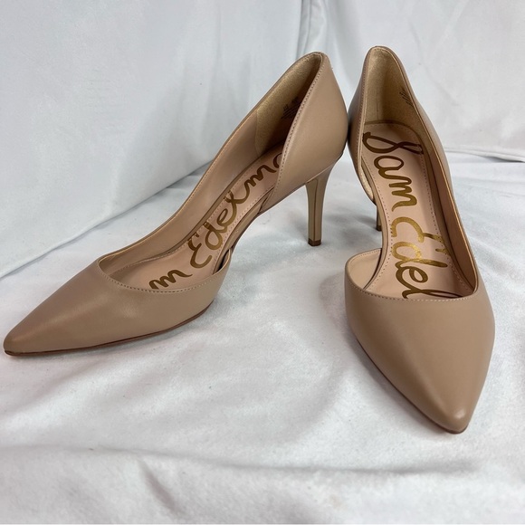 SAM EDLEMAN HENSEN HALF D'ORSAY DRESS HIGH HEEL IN NUDE Sz 8 EUC - Picture 7 of 12